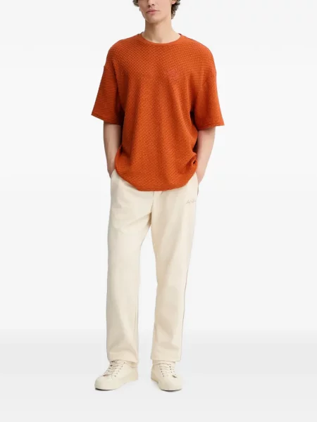 Tricou Les Deux cu broderie portocaliu