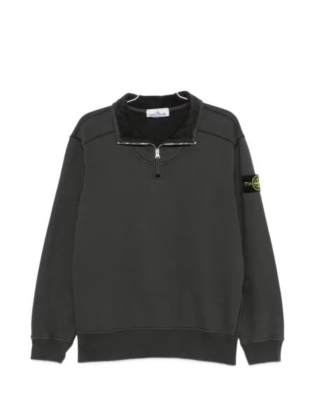 Hanorac cu fermoar Stone Island cu strasuri gri
