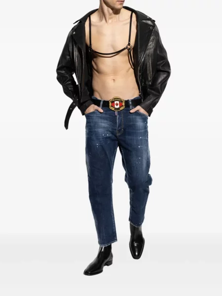 Δερμάτινος ζώνη Dsquared2 μαύρο