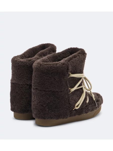 Botine Isabel Marant din piele de oaie maro