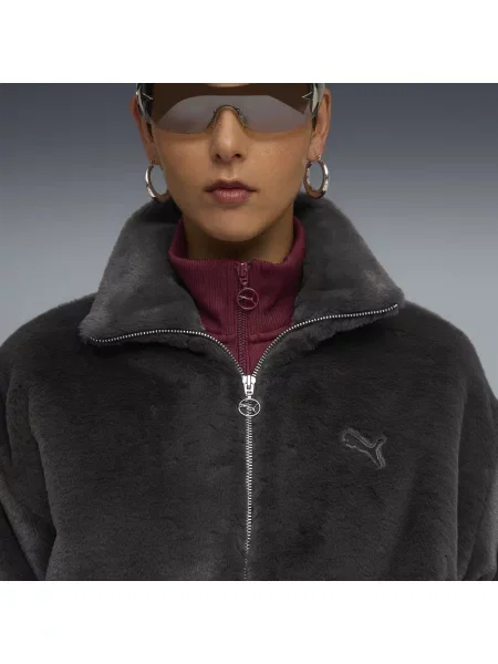 PUMA kurtka Wardrobe Essentials z miękkiej dzianiny Odzież Dusky XXS szary