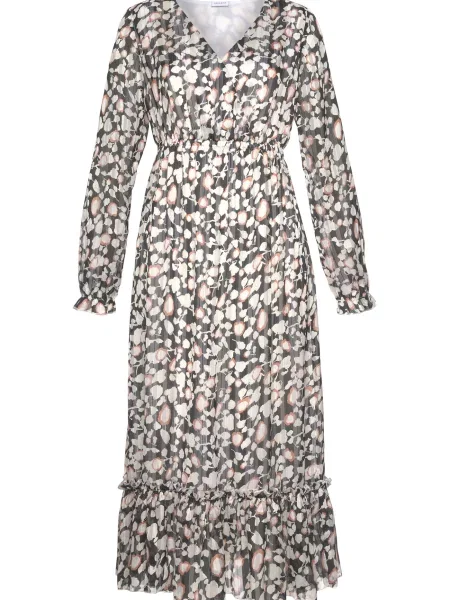 LASCANA Rochie negru maro alb