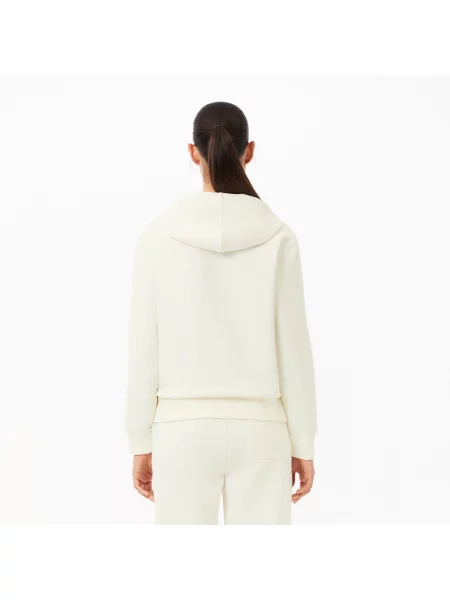 Lacoste Bluza Z Kapturem Pique Double Face O Luźnym Kroju biała