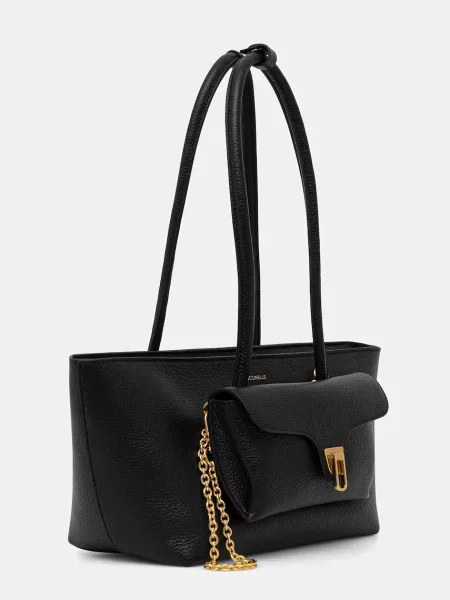 Coccinelle kabelka typu shopper dámska kožená DOUBLE BEAT čierna