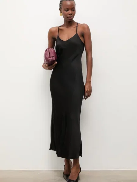 Answear.LAB haljina u stilu donjeg rublja od crna