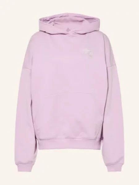 Hugo Oversized Mikina S Kapucí Dollege světle fialová bílá