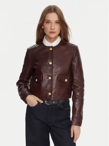 Tommy Hilfiger Кожено яке бордо
