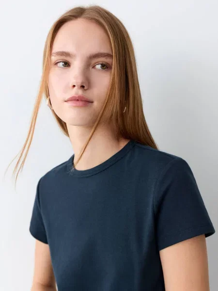 Koszulka basic Teen L MANGO TEEN granatowy