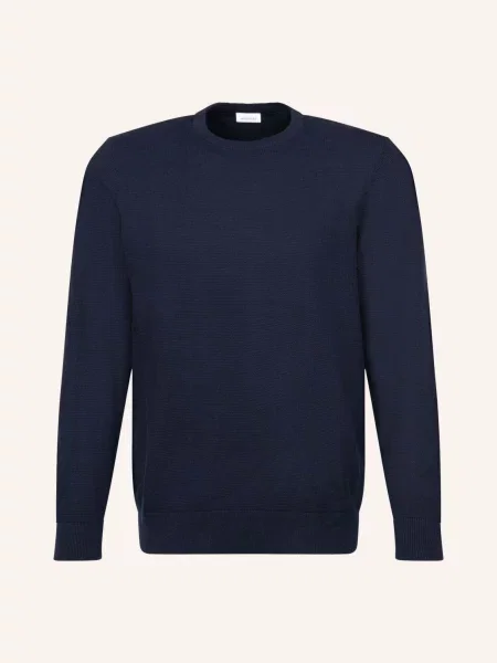 Seidensticker Sweter O Kroju Regular Fit blau granatowy