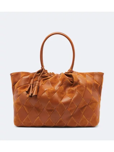 Geantă shopper Zimmermann din piele de căprioară maro