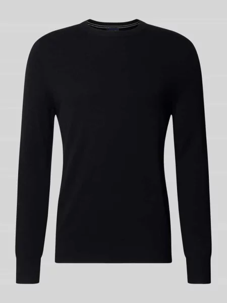 Sweter z dzianiny z mieszanka wełny i kaszmiru o kroju regular fit Christian Berg Men czarny