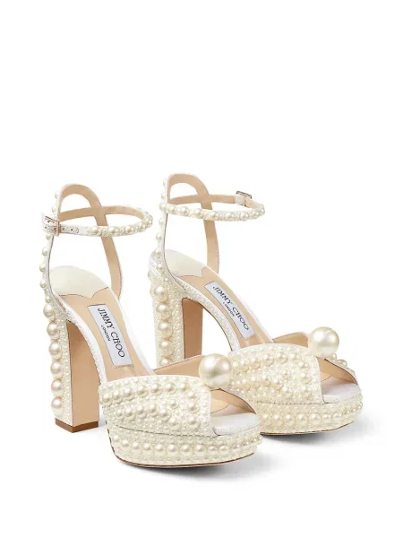 Sandály Jimmy Choo na platformě bílé