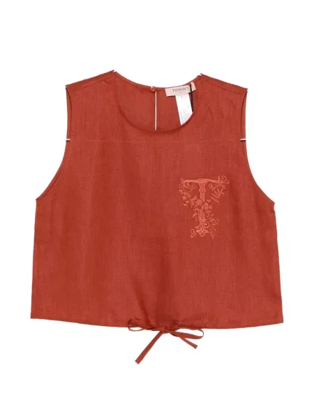 Cropp top Twinset fără mâneci maro