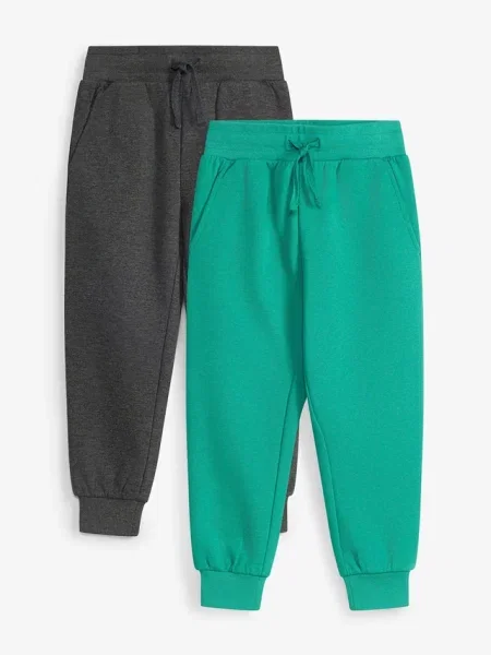 Spodnie joggingowe z miękkiej mieszanki bawełny 2 szt. zielone
