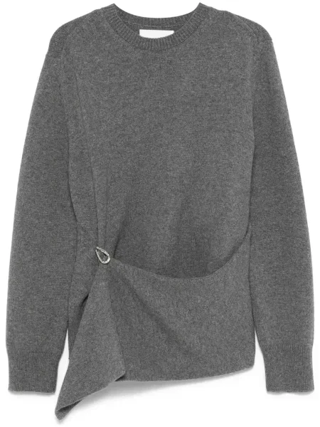 Sweter Jil Sander drapowany szary