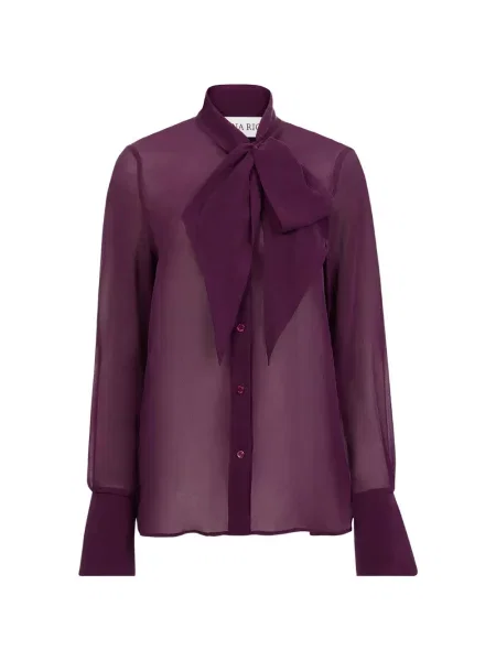Cămașă Nina Ricci de mătase violet
