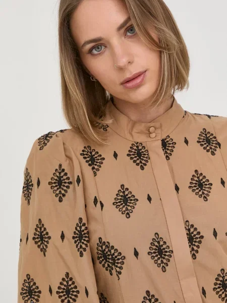 Bruuns Bazaar sukienka beżowy mini prosta
