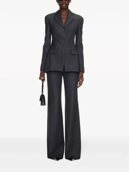 Dryžuotas vienakrūtis švarkas Off-white balta