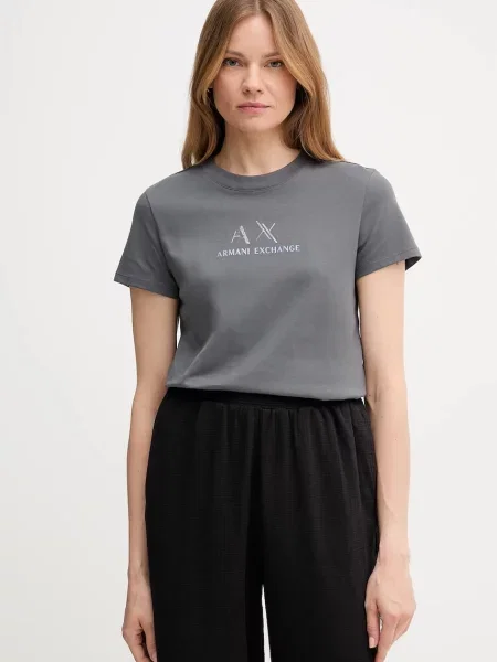 Тениска Armani Exchange дамска сиво
