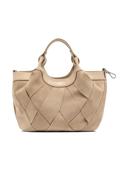 Torebka skórzana Gianni Chiarini skórzana beżowa