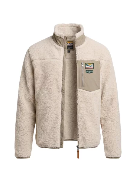 Fleecová fleecová mikina Superdry béžová