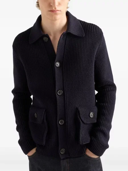Cardigan Prada de lână albastru