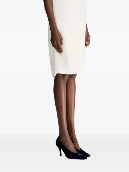 Rochie midi Loulou De Saison fără mâneci alb