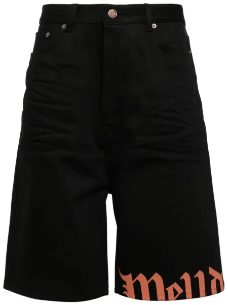 Bermudy We11done s potiskem černé