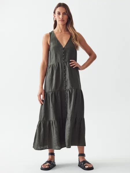 St MRLO Rochie tip bluză Solee kaki
