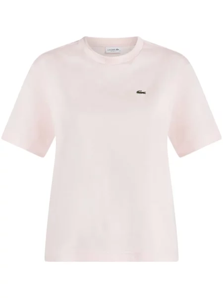 Tricou Lacoste din jerseu roz