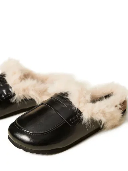 Papuci tip mules Twinset negru