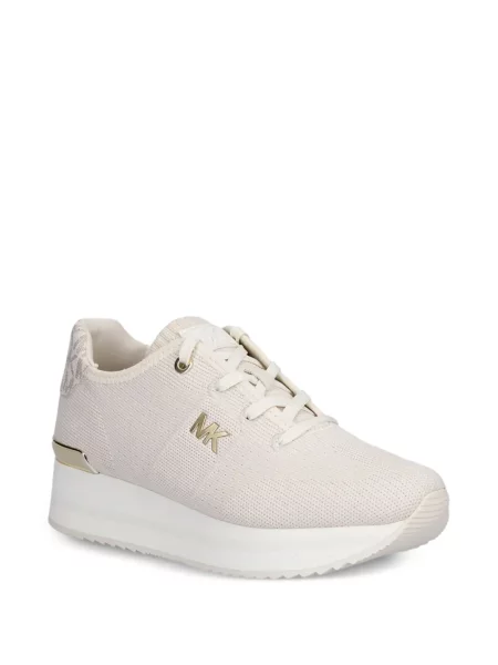 Кожено портмоне Michael Michael Kors с връзки с принт кафяво