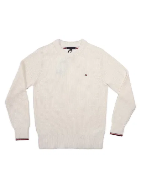 Sweter Tommy Hilfiger ze sznurkiem beżowy