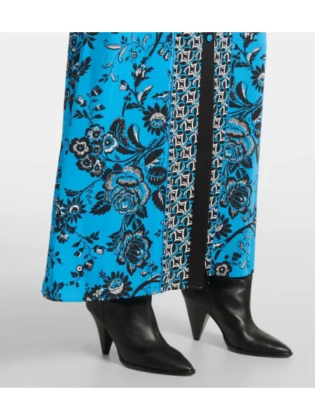 Rochie maxi Diane Von Furstenberg cu imagine de costum albastru
