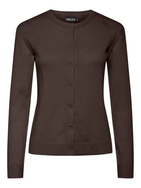 PIECES Kardigan PCNora tmavě hnědá