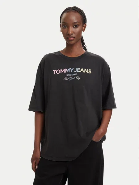 Тениска Tommy Jeans черно