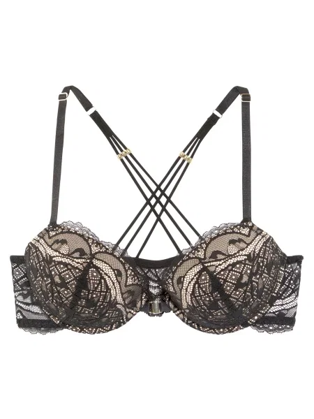 LASCANA Sutien / crem negru