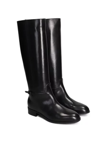 Botine Julie Dee din piele cu cataramă negru