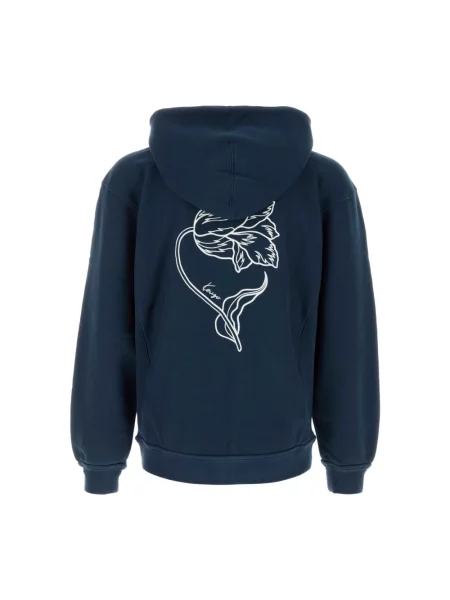 Haftowana bluza z kapturem Kenzo niebieska