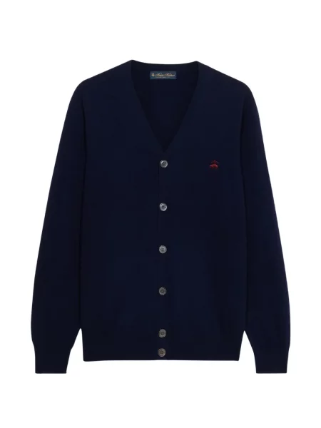 Cardigan Brooks Brothers cu decolteu în V cu autograf albastru