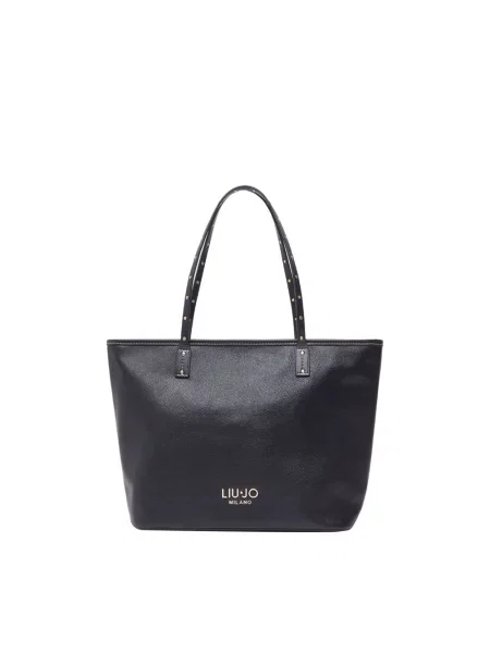Torba tote z aplikacją z logo model ‘Evrim’ Liu Jo White czarna