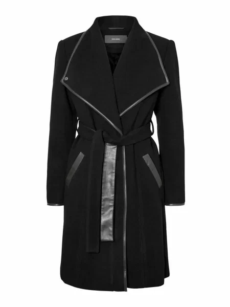 VERO MODA Palton de primăvară-toamnă VMWATERFALL CLASS' negru