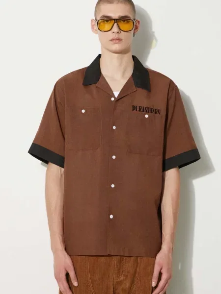 Πουκάμισο PLEASURES Daisy Bowling Button Down καφέ