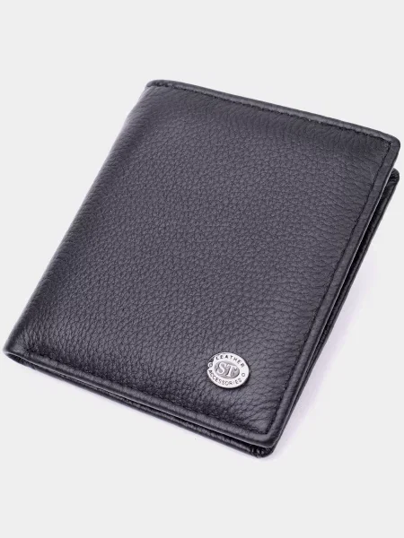 ST Leather Accessories Гаманець Шкіра чорний
