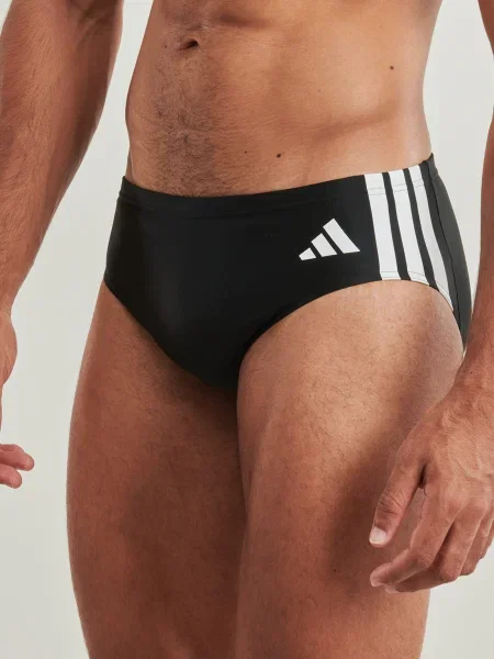 Csíkos fürdőruha Adidas Performance fekete