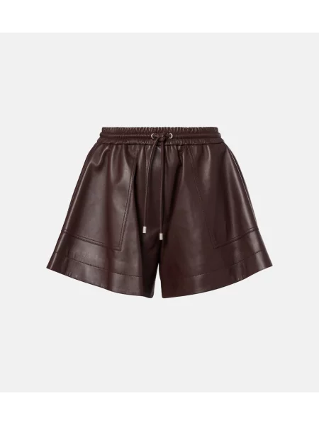 Pantaloni scurți Loewe din piele maro