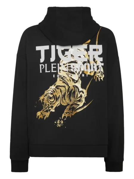 Суичър с качулка Plein Sport с тигров принт черно