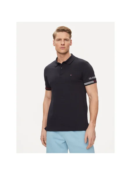 Tommy Hilfiger Pólóing Flag Slim Fit sötétkék