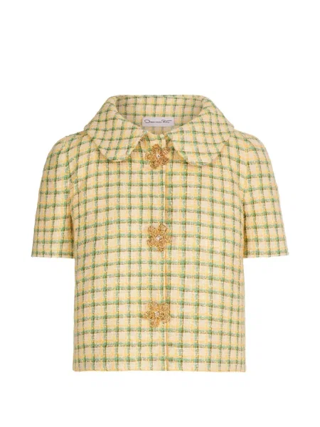 Geacă Oscar De La Renta în carouri din tweed