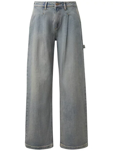 QS Pantaloni cu cute deschis albastru